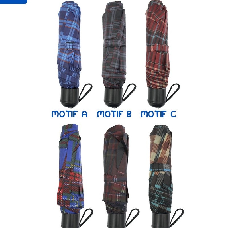 Payung Lipat Fuzijan Motif 6 Warna Praktis Simple Fashionable Pelindung Hujan Badai Tebal Anti Bocor