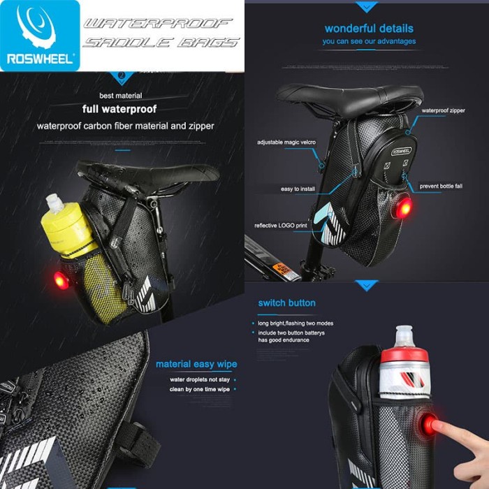 Tas Sadel Sepeda - Saddle Bag with LED - Roswheel