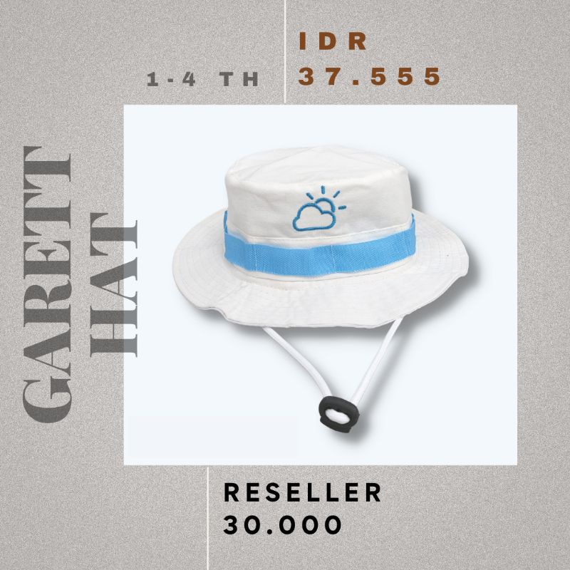 GARET HAT - Promo 10.10 Topi Rimba Bucket Keplek Tali Leher Anak Bordir Couple Keren Cewe Cowo Laki Perempuan Murah