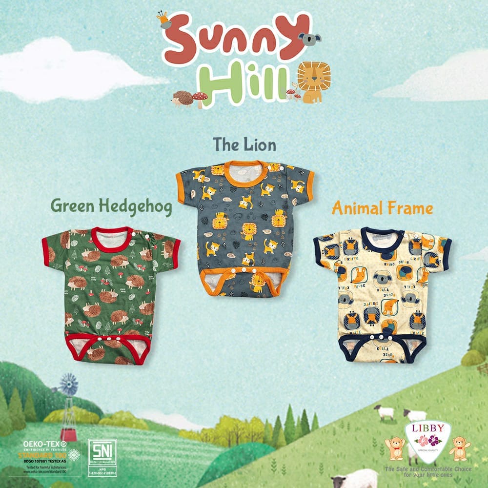 LIBBY Baju Kodok Segitiga - Jumper Pendek Bayi Newborn (0-3 M)