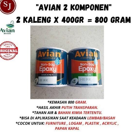 

Lem Epoxy NON SAG Avian 2 komponen 800gr perset khusus untuk Kapal