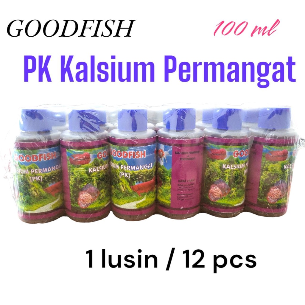 GOODFISH 1 lusin OBAT IKAN PK kalsium permangat 100 ML obat ungu ikan
