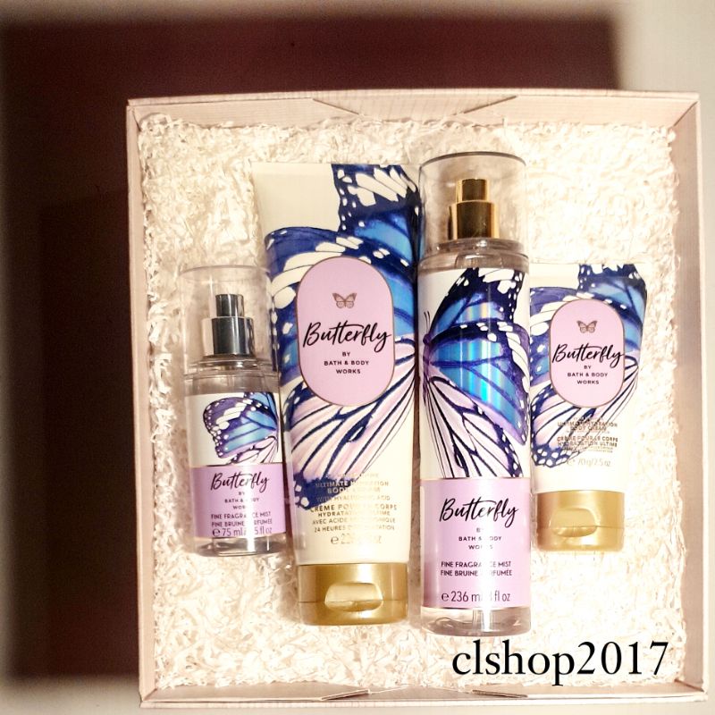BBW BUTTERFLY GIFT SET PAKET BATH &amp; BODY WORKS