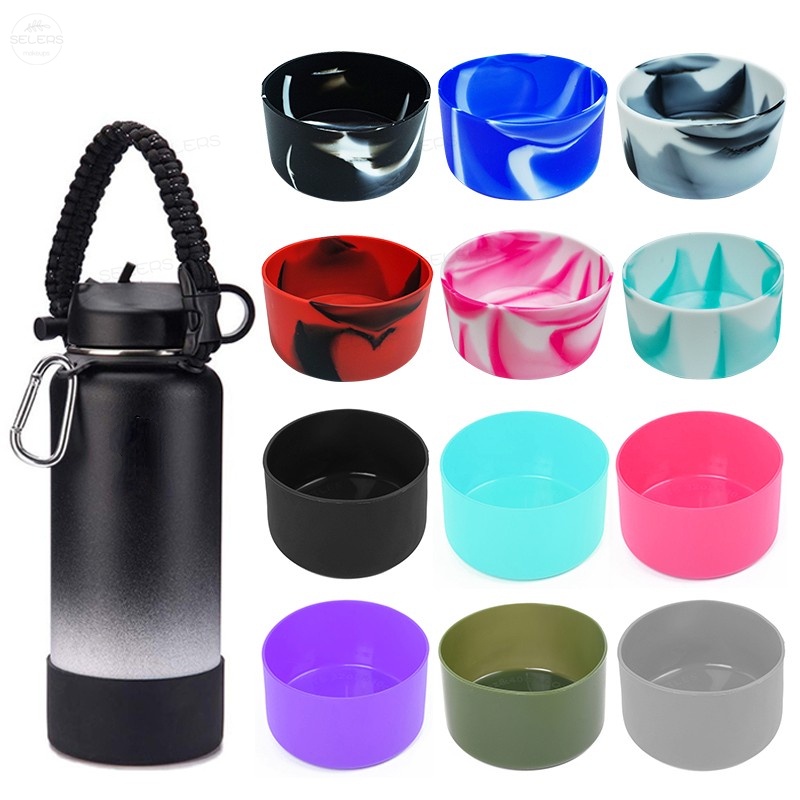 Botol Air Silicon Cover Hydro Flask Boot Accessories 32&amp;40 oz 12&amp;24oz Protective Water Bottle Bottom Non-Slip Aquaflask Boot Cover And Paracord Handle Set
