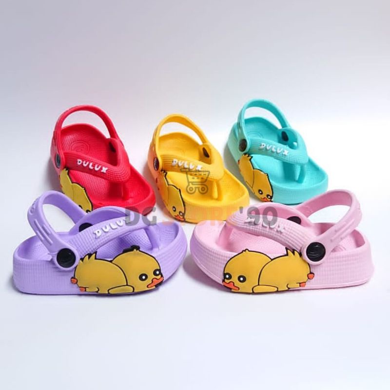 Sandal Anak japit Tali Belakang Karakter Bebek20-25
