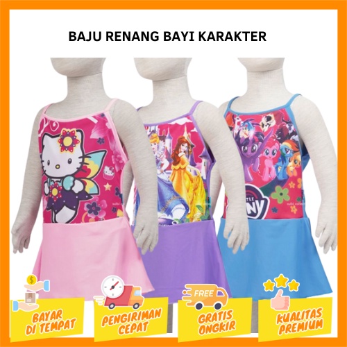 Baju Renang Bayi Perempuan Model Rok/Baju Renang Bayi Karakter/Baju Renang Bayi Sulbi