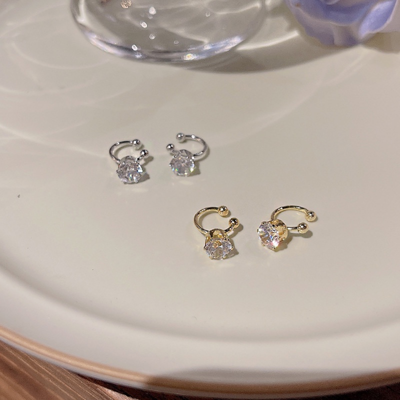 Anting Klip Tanpa Tindik Hias Zircon Untuk Wanita