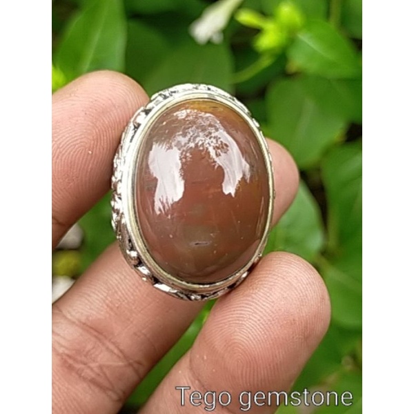 cincin batu akik natural merah garut