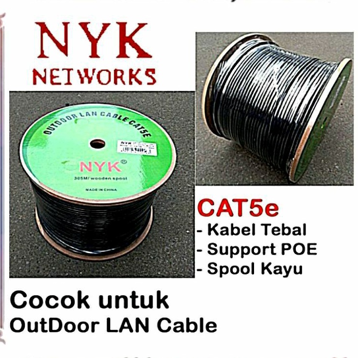 KABEL LAN RJ45 CAT5E UTP OUTDOOR SIAP PAKAI METERAN