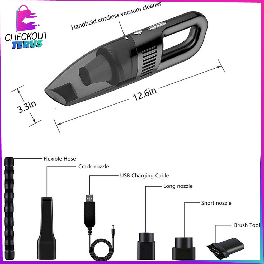 CT C700 Penghisap Debu Rumah Mobil Vakum Wireless Nirkabel USB Cas Handheld Praktis Dan Serbaguna Vacum Cleaner