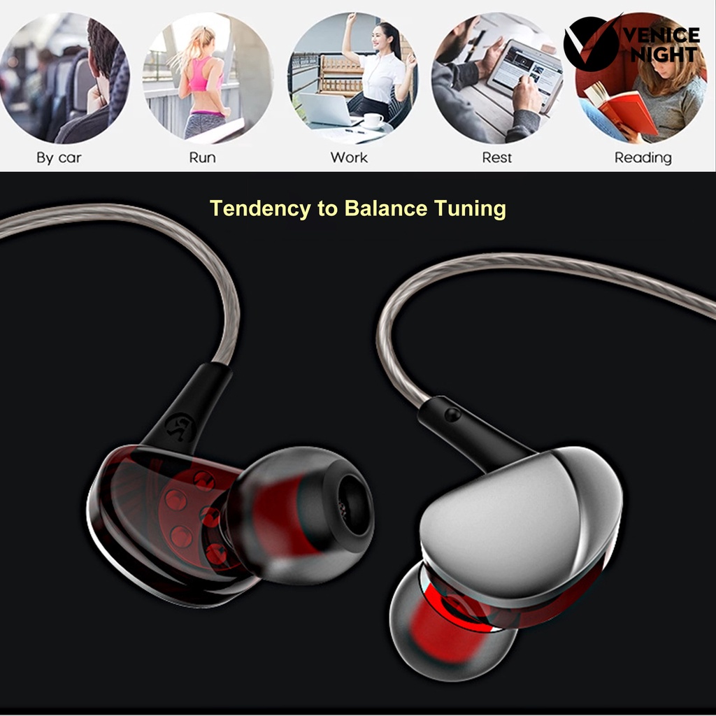 (VNEP) (Berkabel) S10 Earphone High Fidelity 6D Surround Sound Effect Ringan 3.5mm In-ear HD-kompatibel Panggilan Gaming Earphone untuk Bermain Game