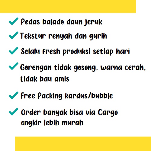 

Nycyta Home Keripik Kripik Usus Crispy Balado Jeruk 1Kg Kiloan Pedas Snack Cemilan Makanan Ringan