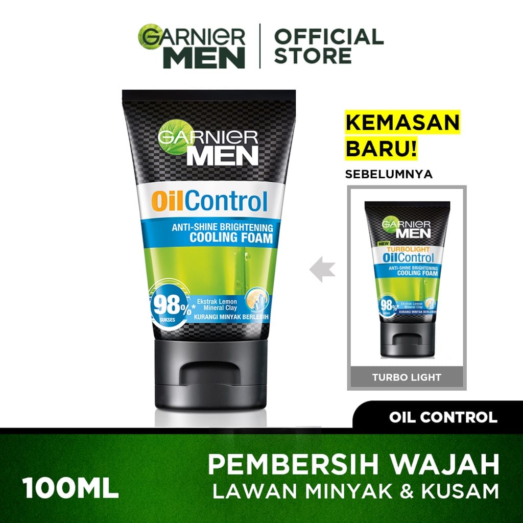 Garnier Men Turbo Light Oil Control Cooling Foam 50ml &amp; 100ml