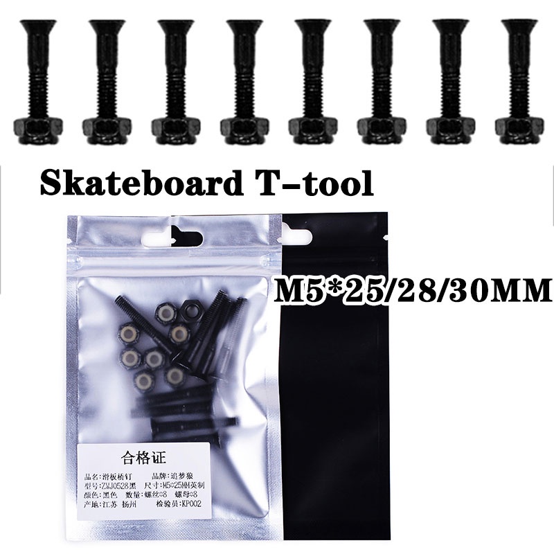 【25/28/30mm 8pcs/set】Sekrup Skateboard/Nuts Skateboard/Baut Skateboard/Bolts Skateboard