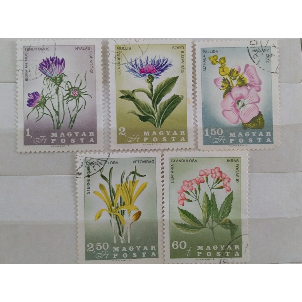 

prangko maygar hungaria bunga 1967 5 lembar