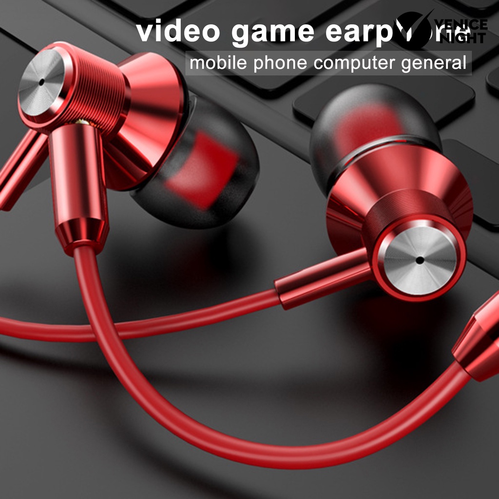 (VNEP) (Berkabel) Universal 3.5mm In-ear Stereo Gaming Music Sport Earphone dengan Mikrofon