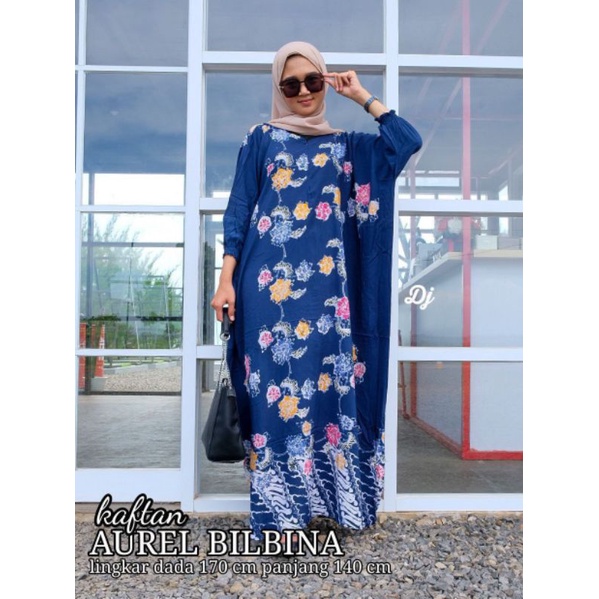 Gamis Jumbo Gelatik Kaftan Batik Cap Rayon Ori Pekalongan Bisa Ecer Grosir