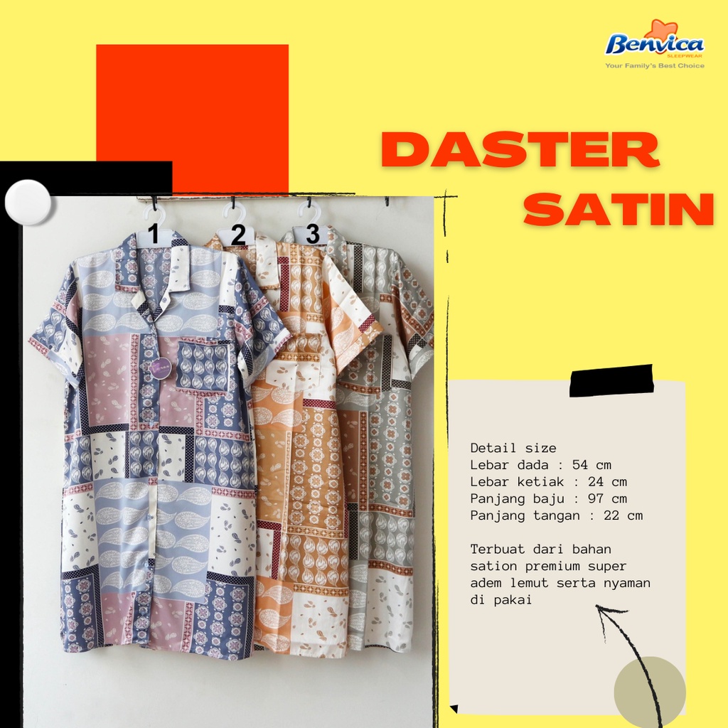 BAJU TIDUR DASTER SATIN MAXMARA TERES AL PREMIUM ADEM  BANYAK MOTIF KEKINIAN