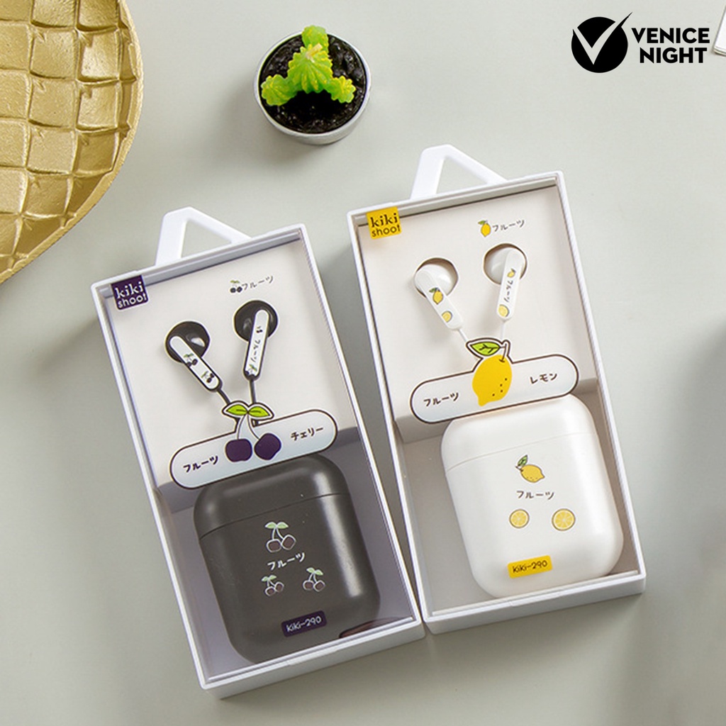 (VNEP) (Berkabel) In-ear Earphone Kartun Kotak Nyaman Dipakai Universal High Fidelity Sound Earbud untuk Ponsel