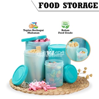 Apazada - Toples Plastik Ruby Storage Set Of 4 Pcs / Toples Plastik / Toples Beranak / Tempat Penyimpanan Makanan / Food Container / Food Storage / Wadah Set Lengkap Murah