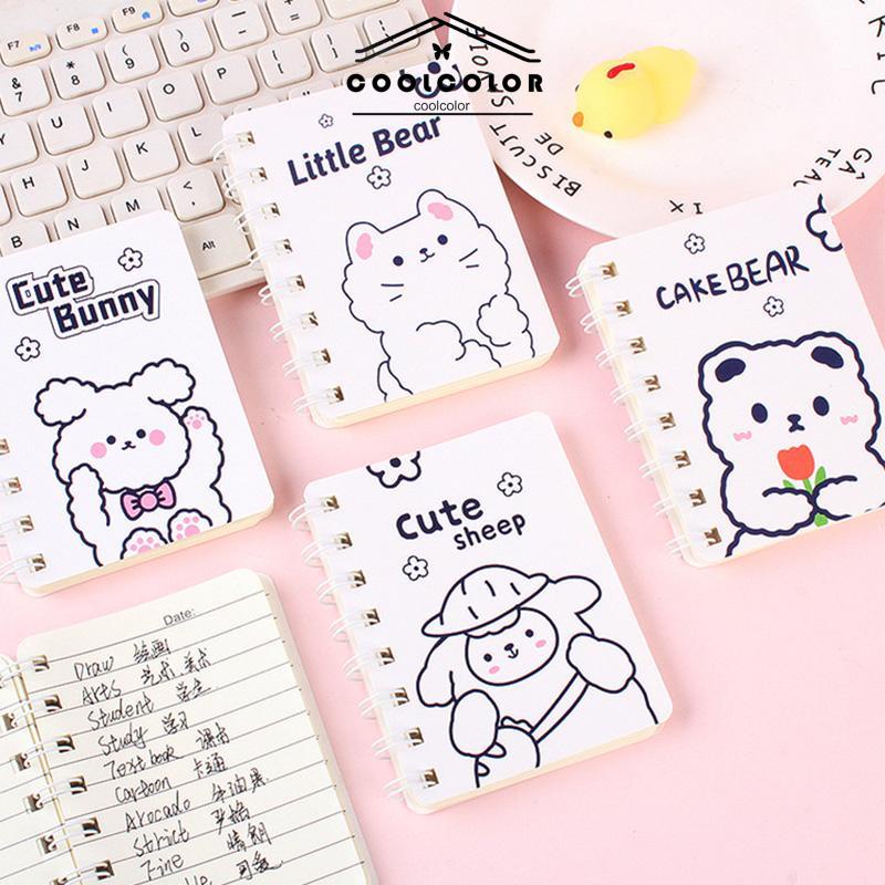 COD❤️A7 Buku kecil Kartun mini notebook ring motif buku tullis kecil lucu notebook ring motif Perlengkapan sekolah- cl