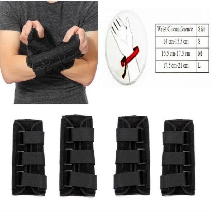 Deker Pergelangan Tangan Keseleo Splint Brace wristband -Right-S/M/L