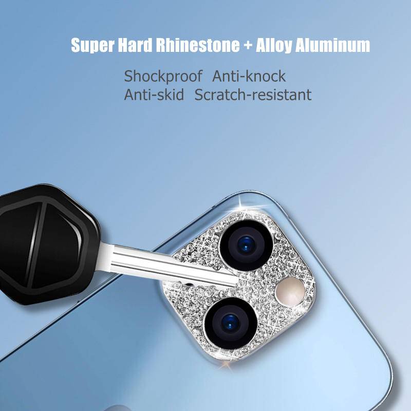 Pelindung Lensa Kamera Aksen Kristal Berlian Imitasi Untuk iPhone 14 13 12 11 Pro MAX Mini Plus 14 13 12