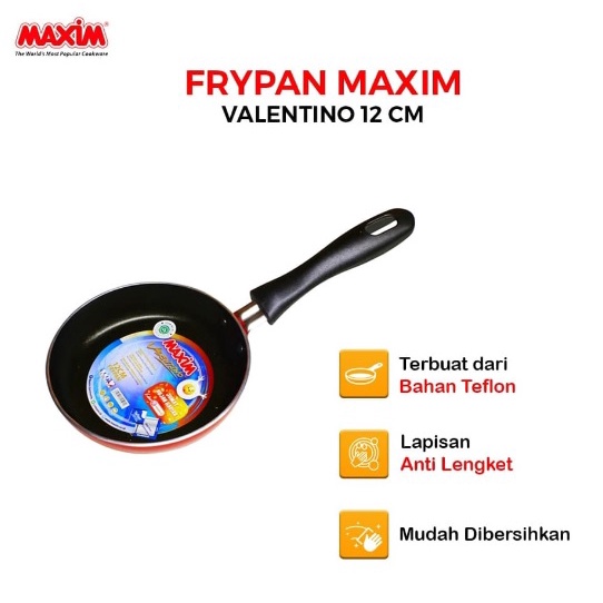 Maxim Valentino Frypan Panci Wajan Penggorengan Teflon Anti Lengket 22cm