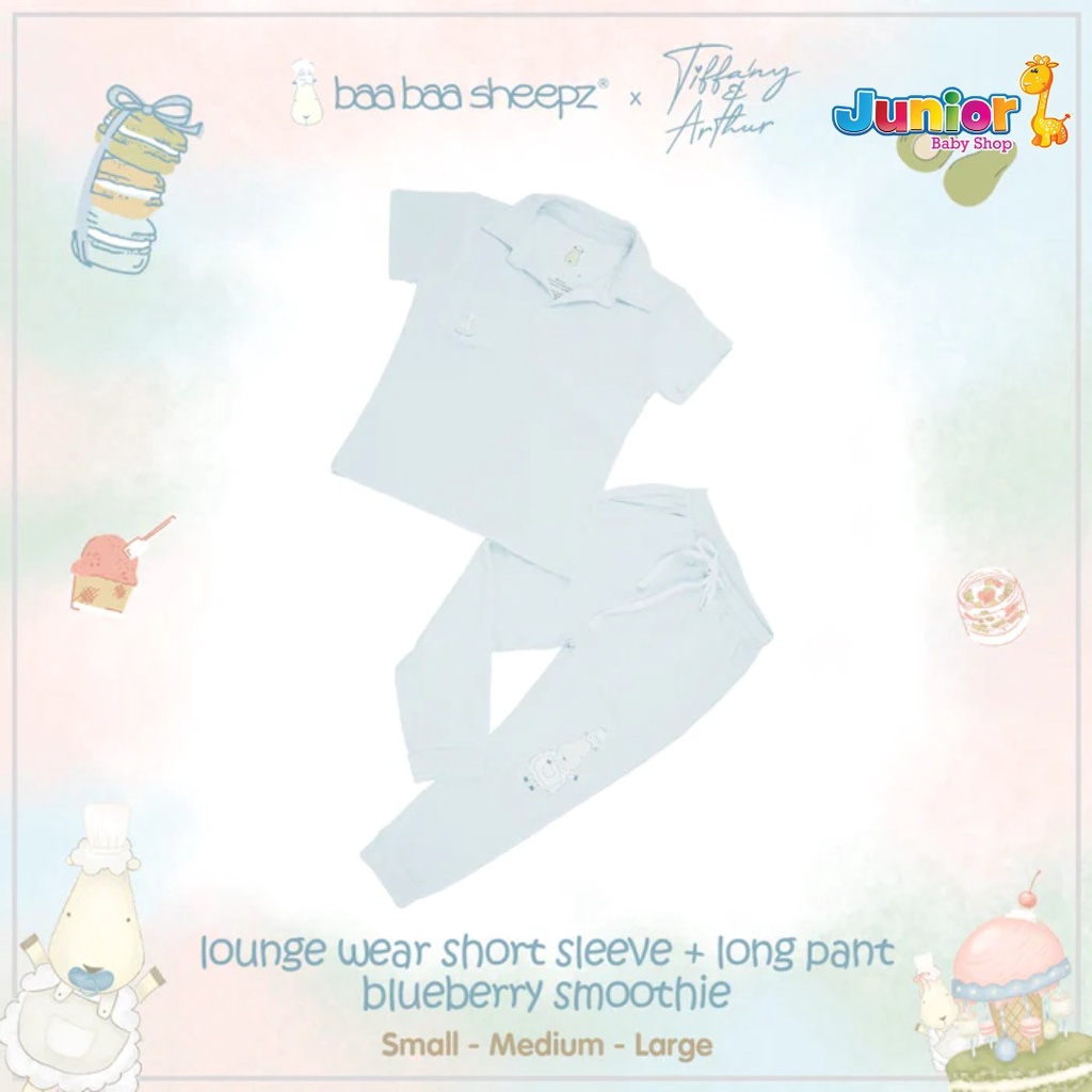 Baabaasheepz Short Sleeve Shirt+Long Pant X Tiffany&amp;Arthur Baabaachef - Pyajamas Anak