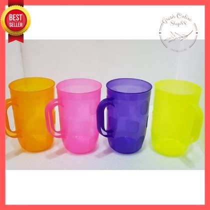 GOS - B112 - GELAS MINUM WARNA / CANGKIR CUP GELAS GAGANG BIR PLASTIK WARNA