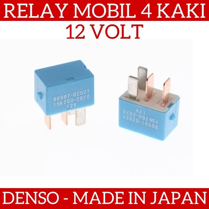 Original DENSO Relay 4 Kaki 12 Volt Untuk Mobil 12V Biru Made In Japan