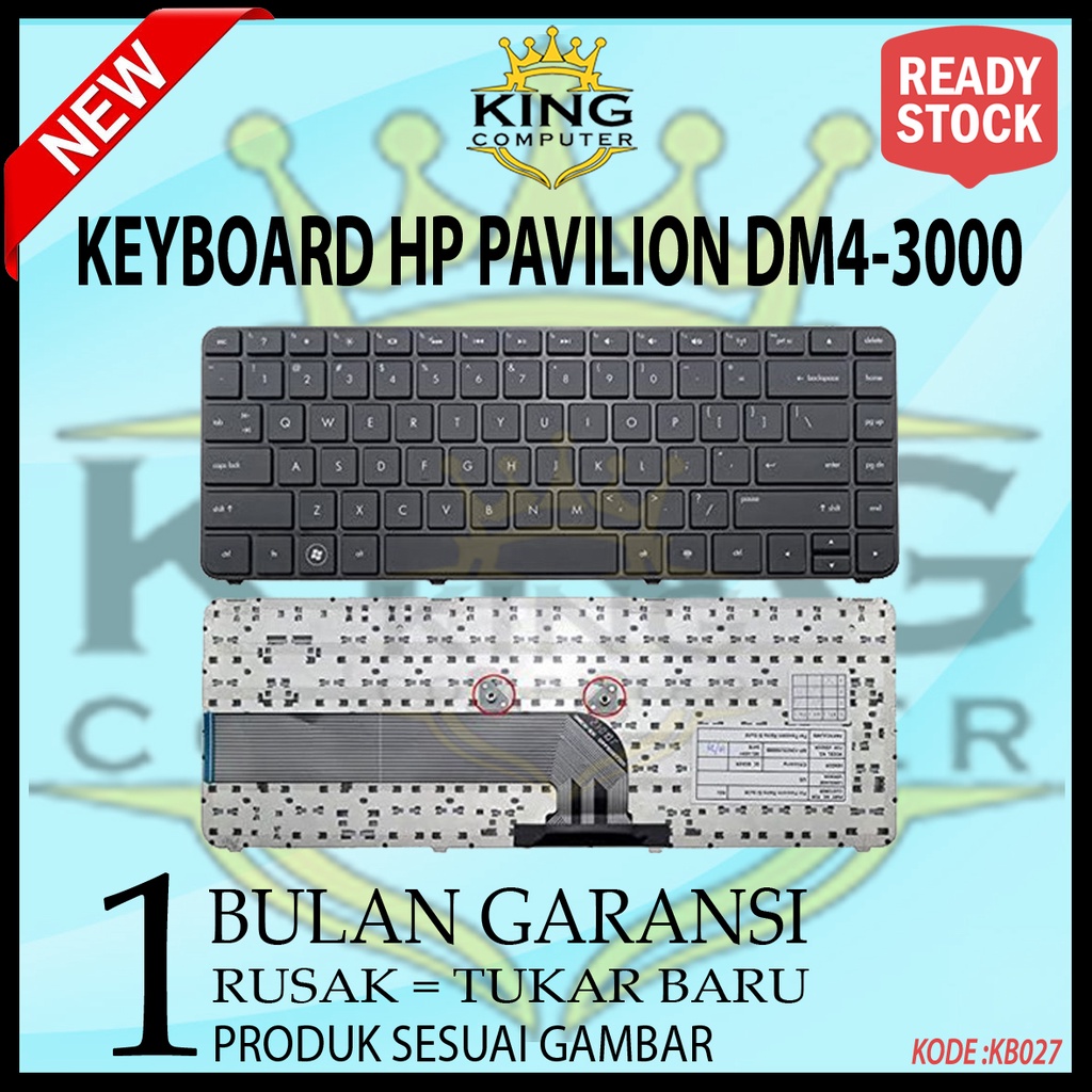 Keyboard HP Pavilion DM4-3000 DM4-3100 HITAM