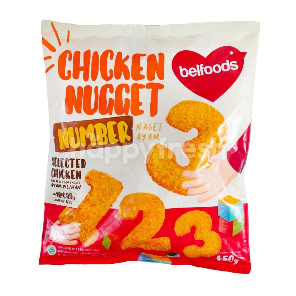 

Makanan Beku Olahan Belfood Chicken Nugget Number 450gr, Sameday Instan Delivery Jogja