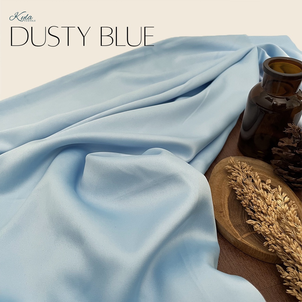 PAKET KAIN BRIDESMAID PREMIUM LENGKAP SATIN KEBAYA BROKAT WARNA DUSTY BLUE