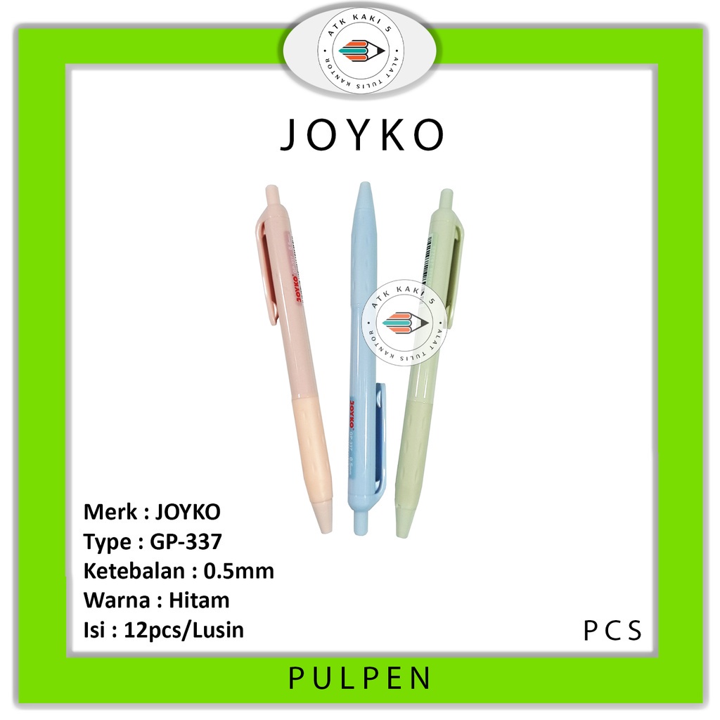 

JOYKO - Pulpen Gel Pen GP-337 Paspen Warna Hitam - Pcs