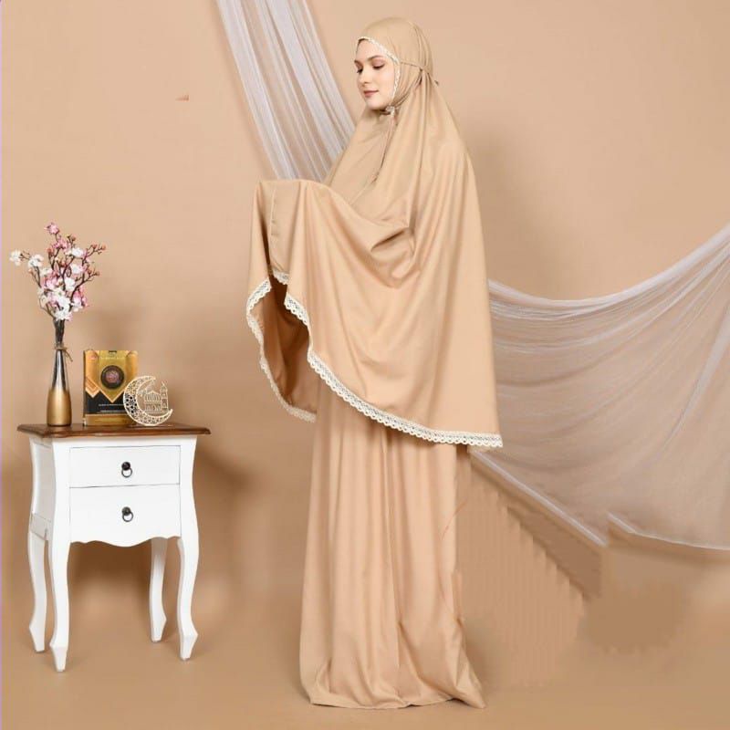 MUKENA DEWASA KATUN POLOS MURAH SERIEZ RENDA MEWAH FATIMAH+TAS