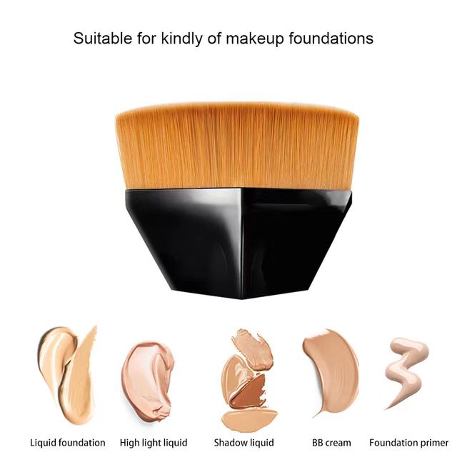 Hexagon Foundation Makeup Brush Beauty Powder Face Blush Brushes Portable Professional Foundation Brush Large Cosmetics Soft Base Make up 5.0