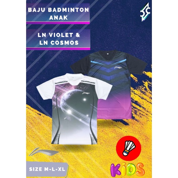 BAL-03 LN ❗BAJU BADMINTON ANAK BAJU BULUTANGKIS ANAK JERSEY BULUTANGKIS PRINT