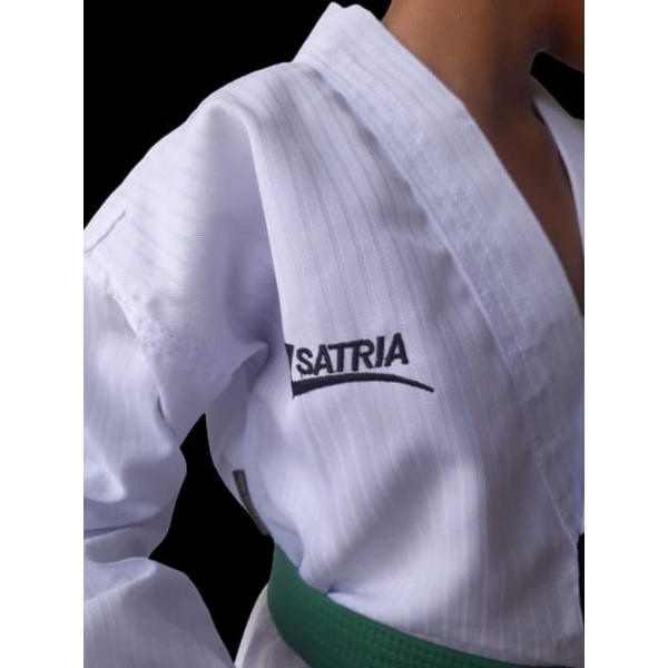DOBOK TAEKWONDO SATRIA KERAH PUTIH