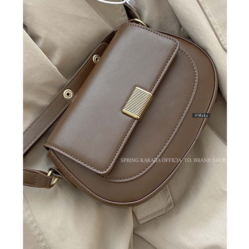 Suhao niche desain tas ketiak wanita 2022 baru retro fashion tas pelana high-end all-match one-shoulder messenger bag