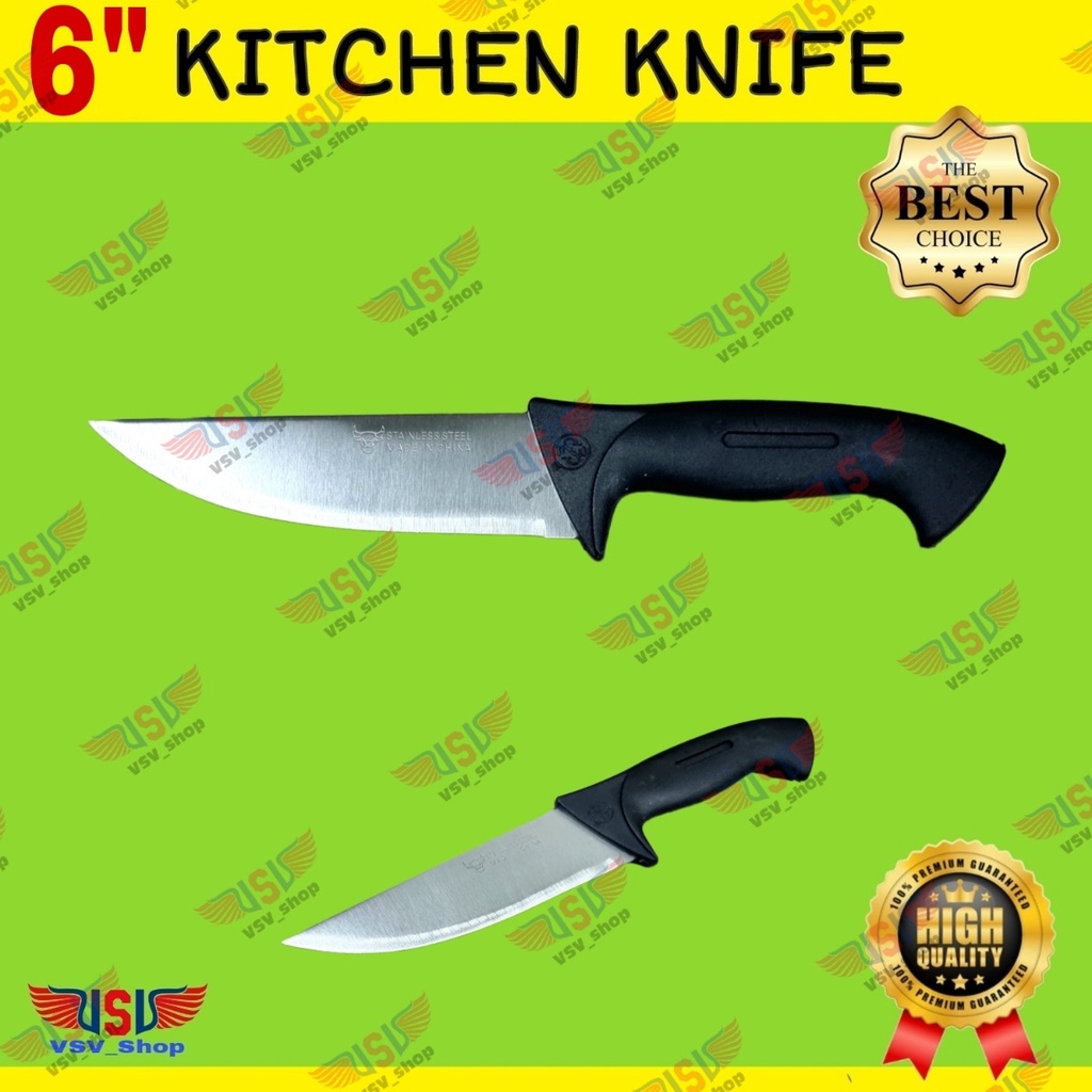 Pisau Dapur Gagang Plastik PP Premium Kitchen Knife 6&quot; Chef Knife