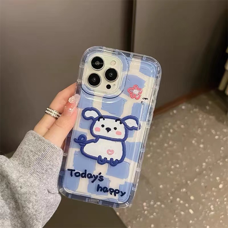 Soft Case Silikon TPU Transparan Motif Anjing Lucu Untuk IPhone 13 14 12 11 Pro Max XS XR X 8 7 6S Plus