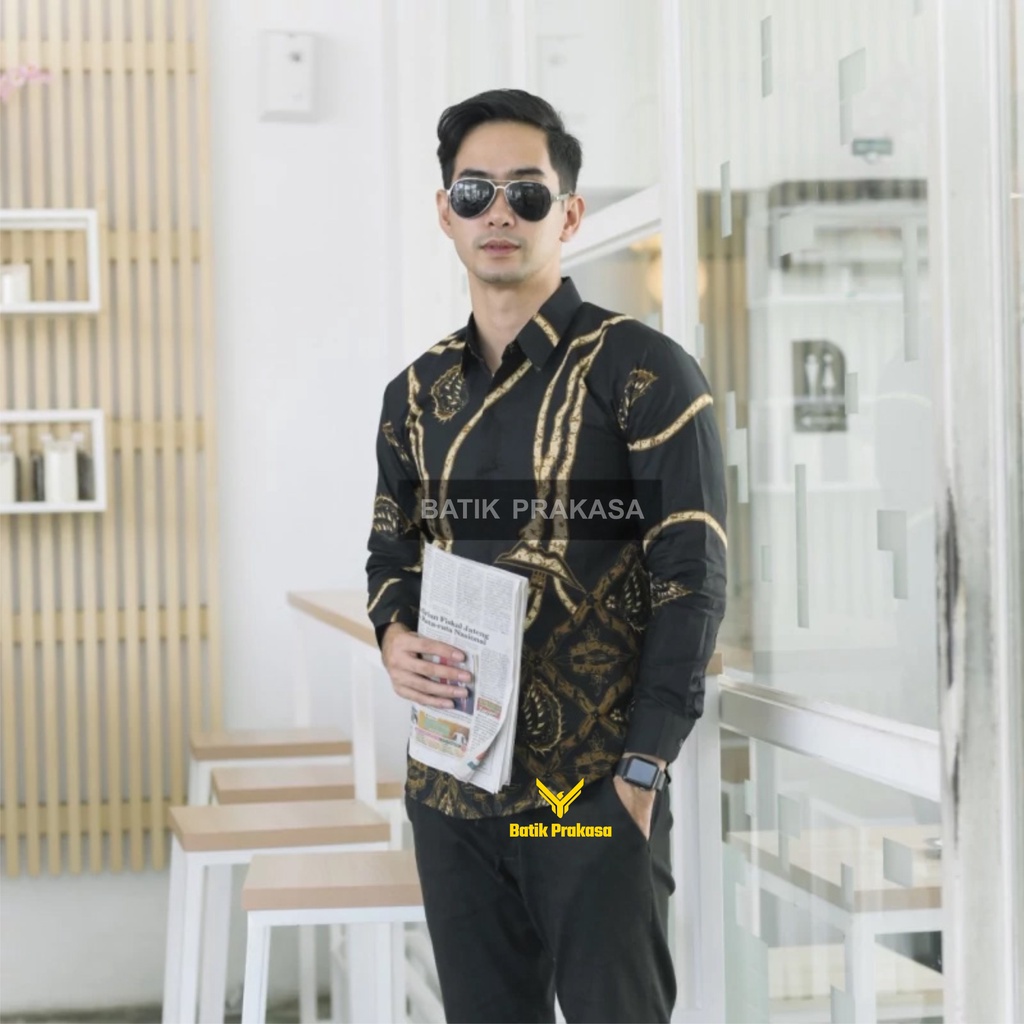 Kemeja Batik Prakasa Motif Mpu Sasongko Slimfit Lengan Panjang Batik Solo