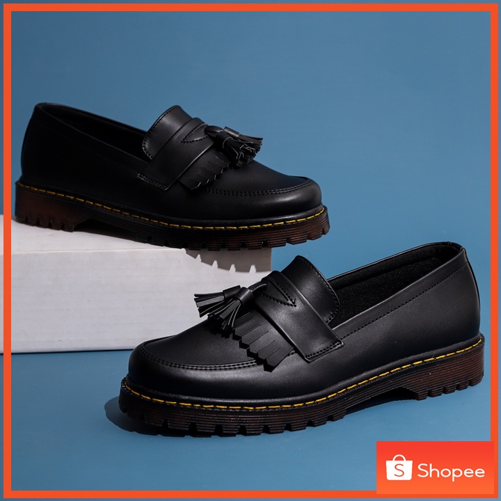 LUIZ BLACK GUM - Sepatu Loafers Pria Casual Kulit Formal Kerja Kantoran Loafer Pria Cowok Original