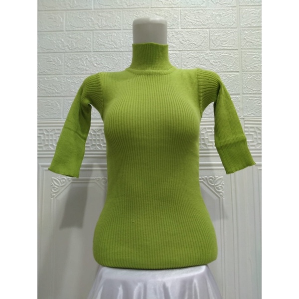 Turtleneck 3/4 Atasan Wanita-Turtleneck-Wanita-Sweater-Wanita-Inner-Rajut-Wanita-Baju-Rajut
