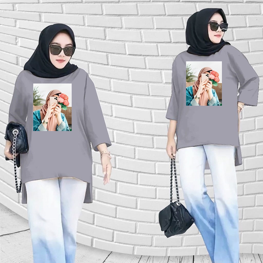 GSC - Long Tunik ANIME Girl Hijab's Cute 004 / Tunik Wanita Muslimah Crepe premium