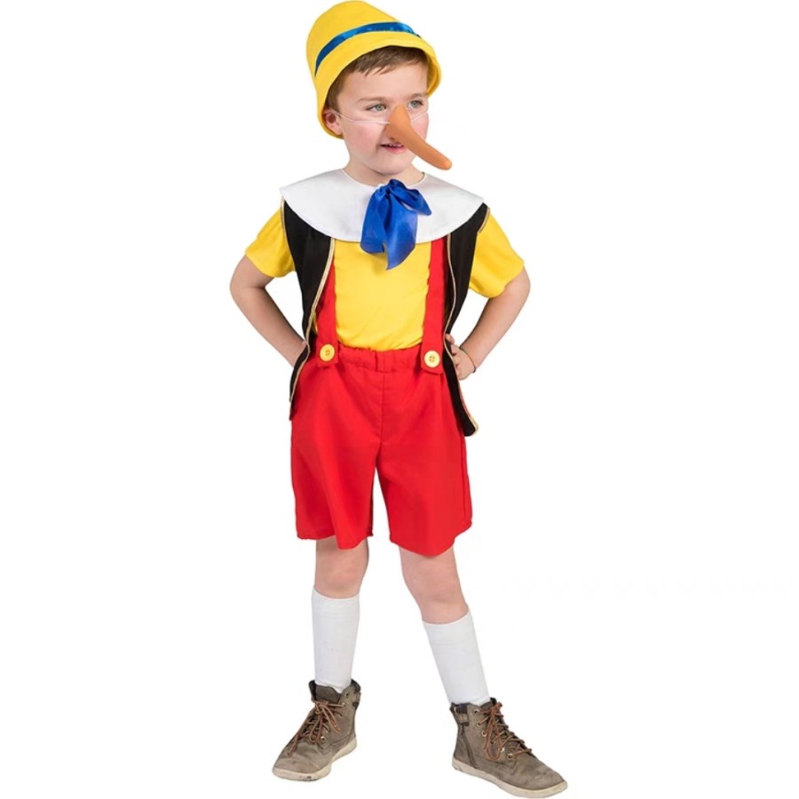 Pinocchio Boy Costume Italian Story Book Character kostum Halloween