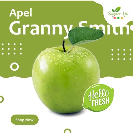 

Apel Hijau Granny Smith 0.8 - 1 Kg Fresh Green Apple Buah Import Segar