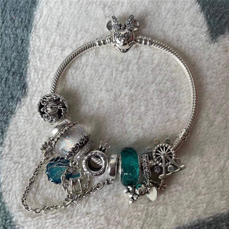 Pandora Gelang 925 Silver Desain Minnie Aksen Berlian Untuk Unisex