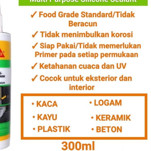 

Lem Sika 111/Sikasil 111 Silicone Sealant Neutral Food Grade 300ml - Grey